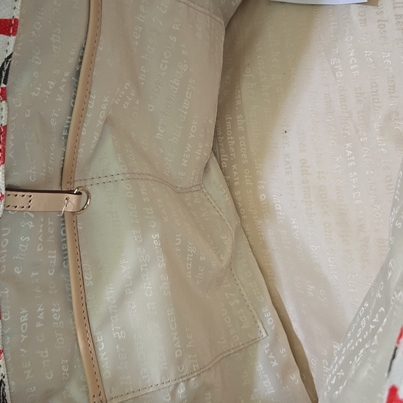 Kate Spade Red and Cream Toucan Print Tote Bag - Picture 6 of 15